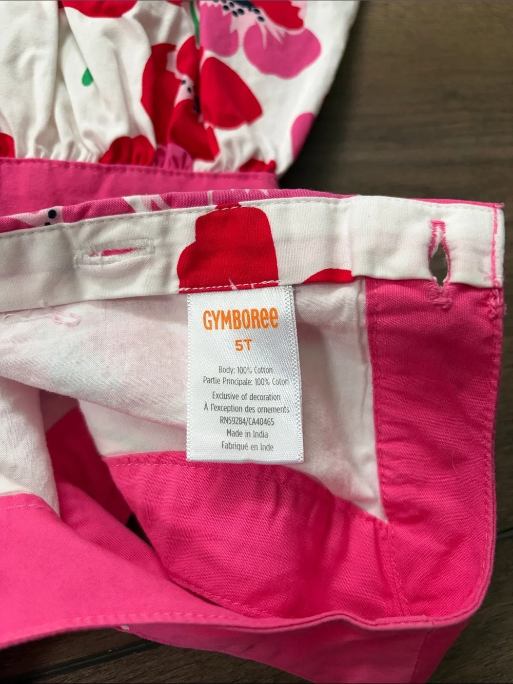Gymboree Pink, Red & White Floral Sleeveless Dress